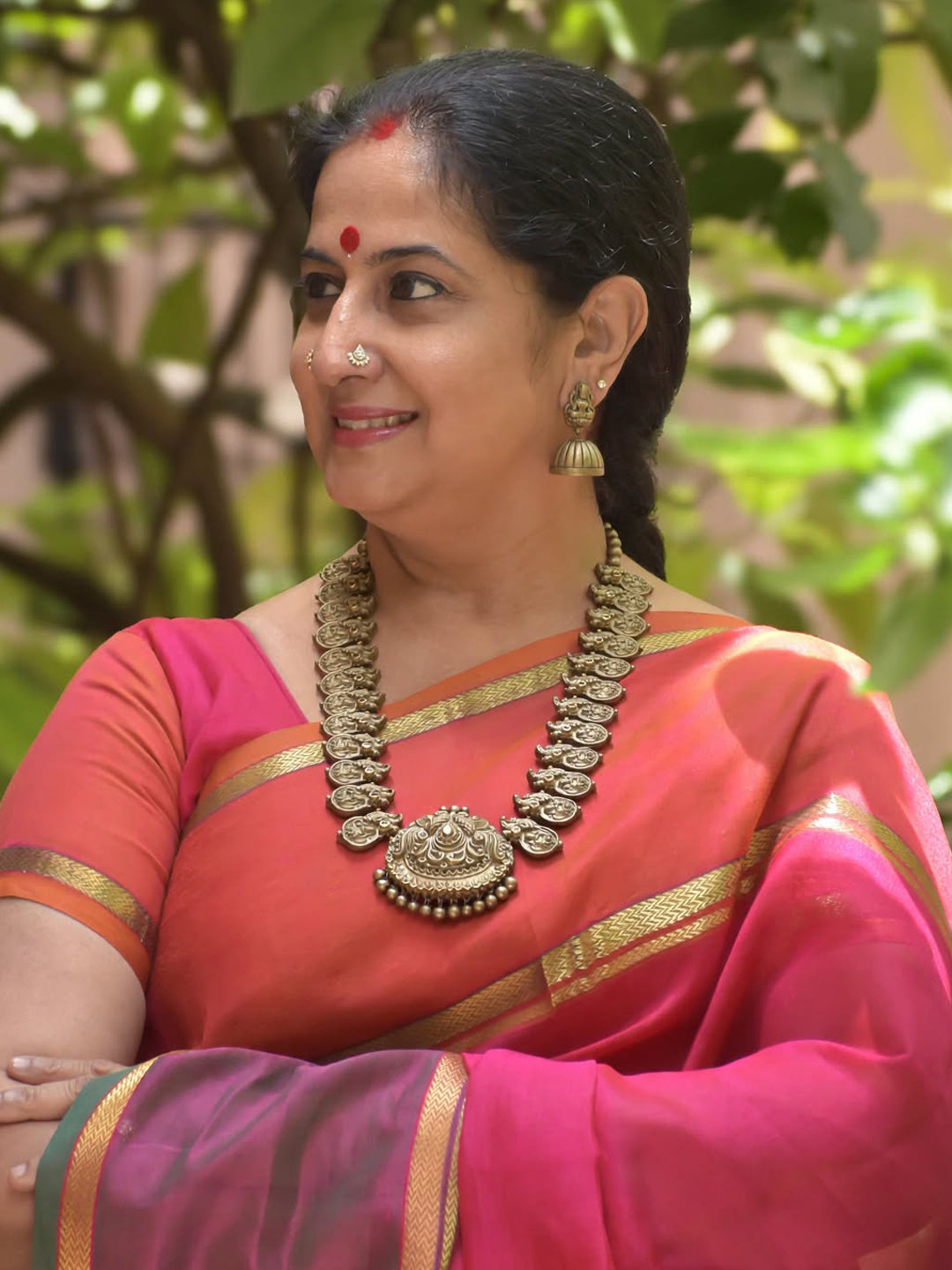 Rajeshwari – Handmade Antique Gold Heritage Long Necklace Set