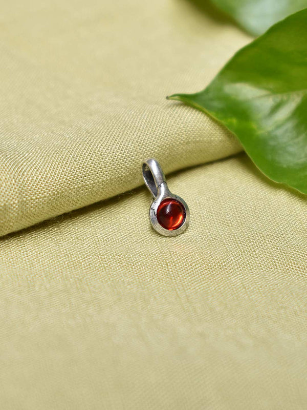 Silver Plated Circular Design With Maroon Color Stone Clip On Nose Pin