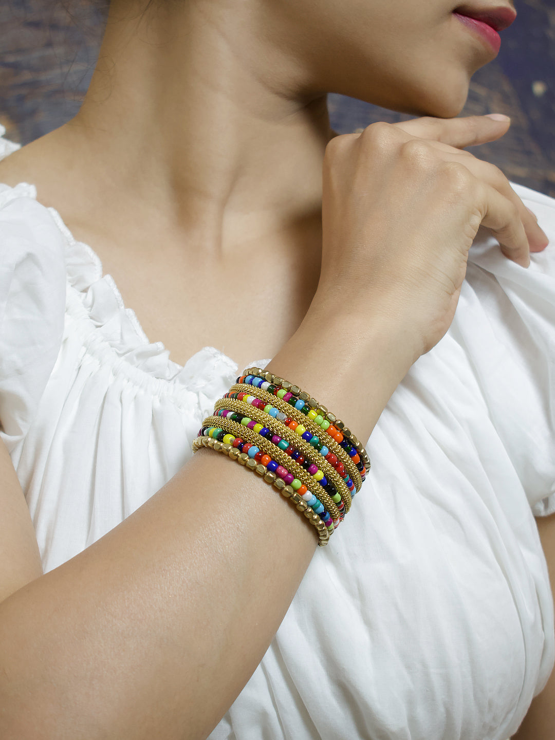 Geometrical Design Brass Bangle