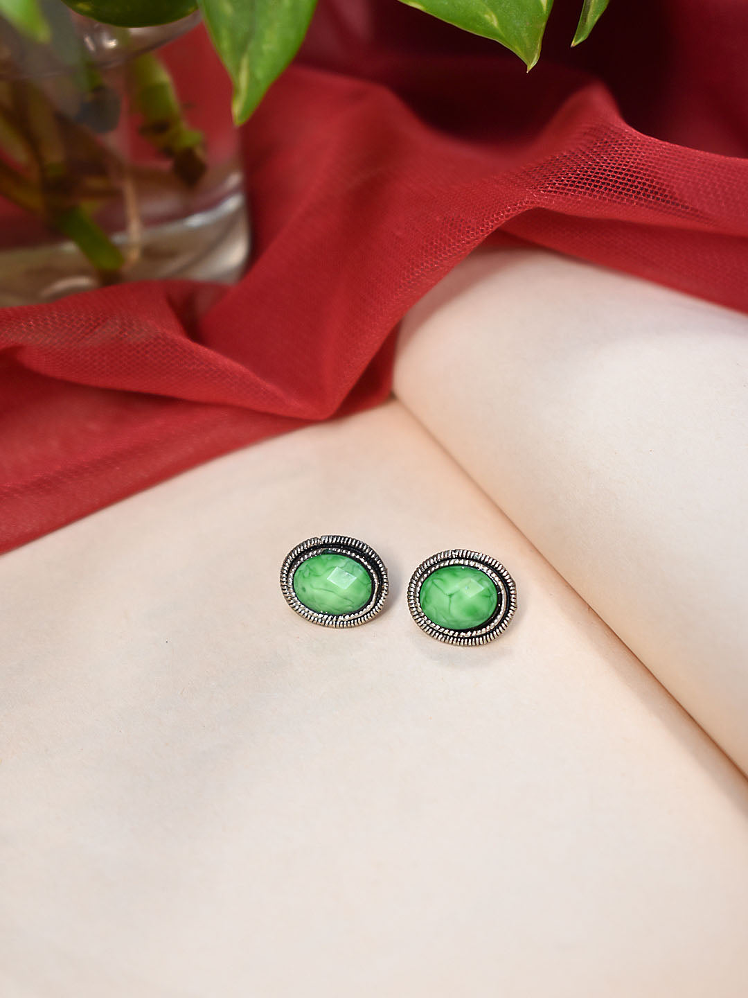 Oval Design  Silver Earring