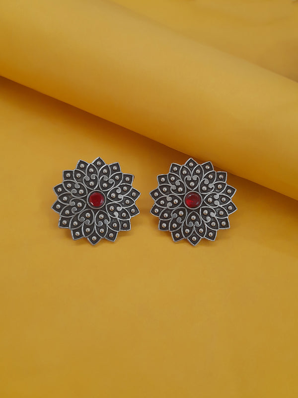 Flower Design German Silver Earring