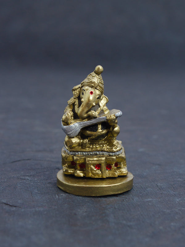 Handmade Terracotta Lord Ganesha Idol in Antique Gold# Silver Idol for Gifting