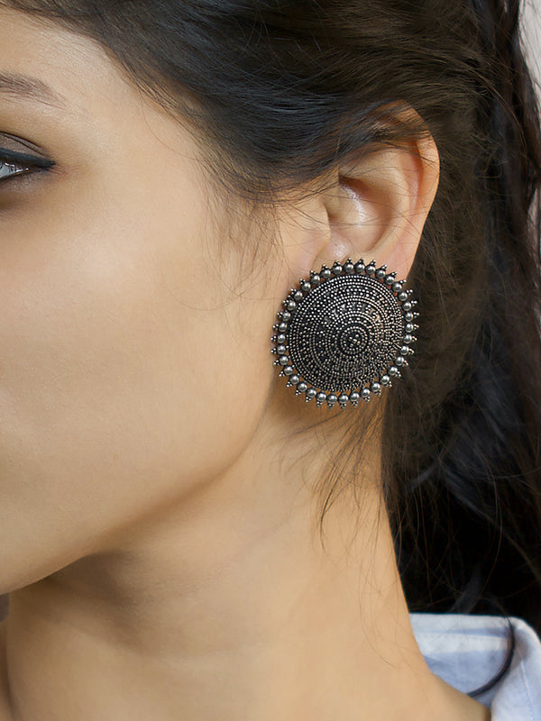 Circular Design German Silver Earring