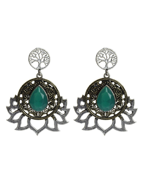 Dual Tone Color Life Of Tree Design Earring by Panaah