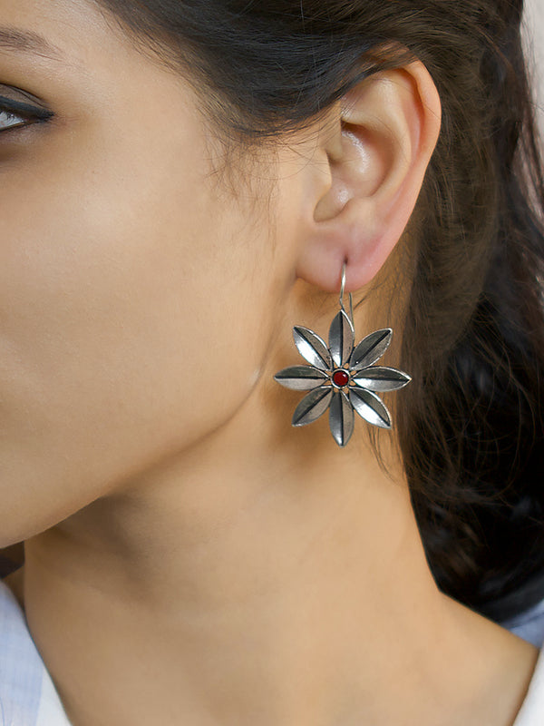 Flower Design German Silver Earring