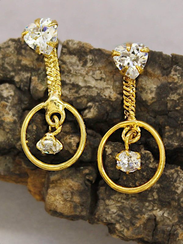 Avismaya Gold Tone With American Diamond Drop Earring