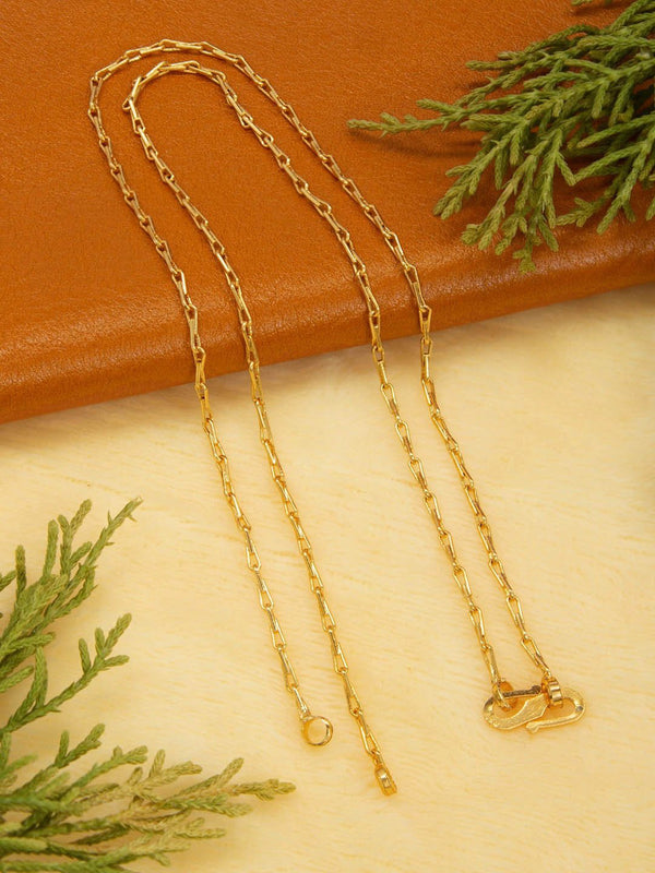 Avismaya Gold Plated Geometric Design Necklace Chain