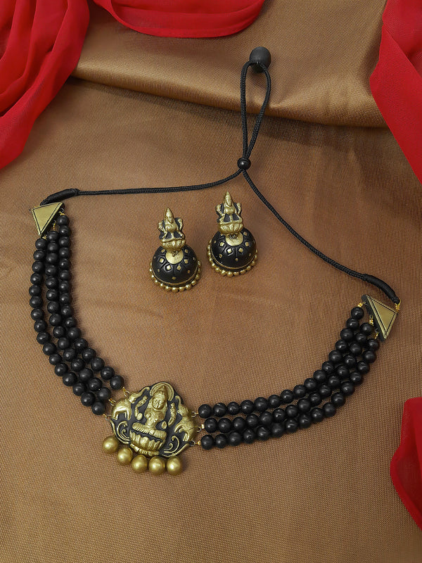 Lakshmi Design Hand Painted Terracotta Jewelry Set