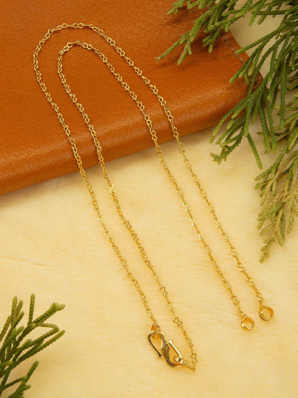 Avismaya Gold Plated Geometric Design Necklace Chain