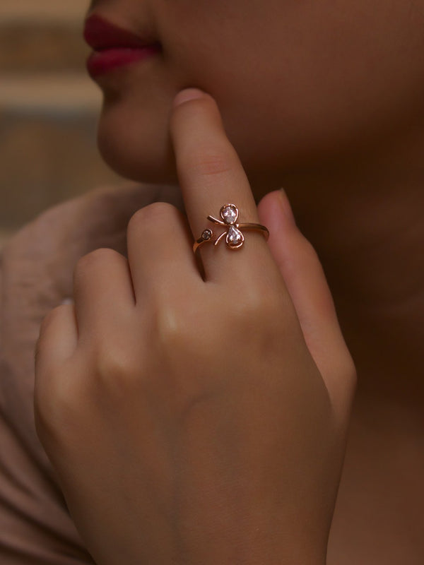 Gold Plated Floral Design Finger Ring