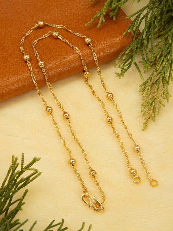 Avismaya Gold Plated Geometric Design Necklace Chain