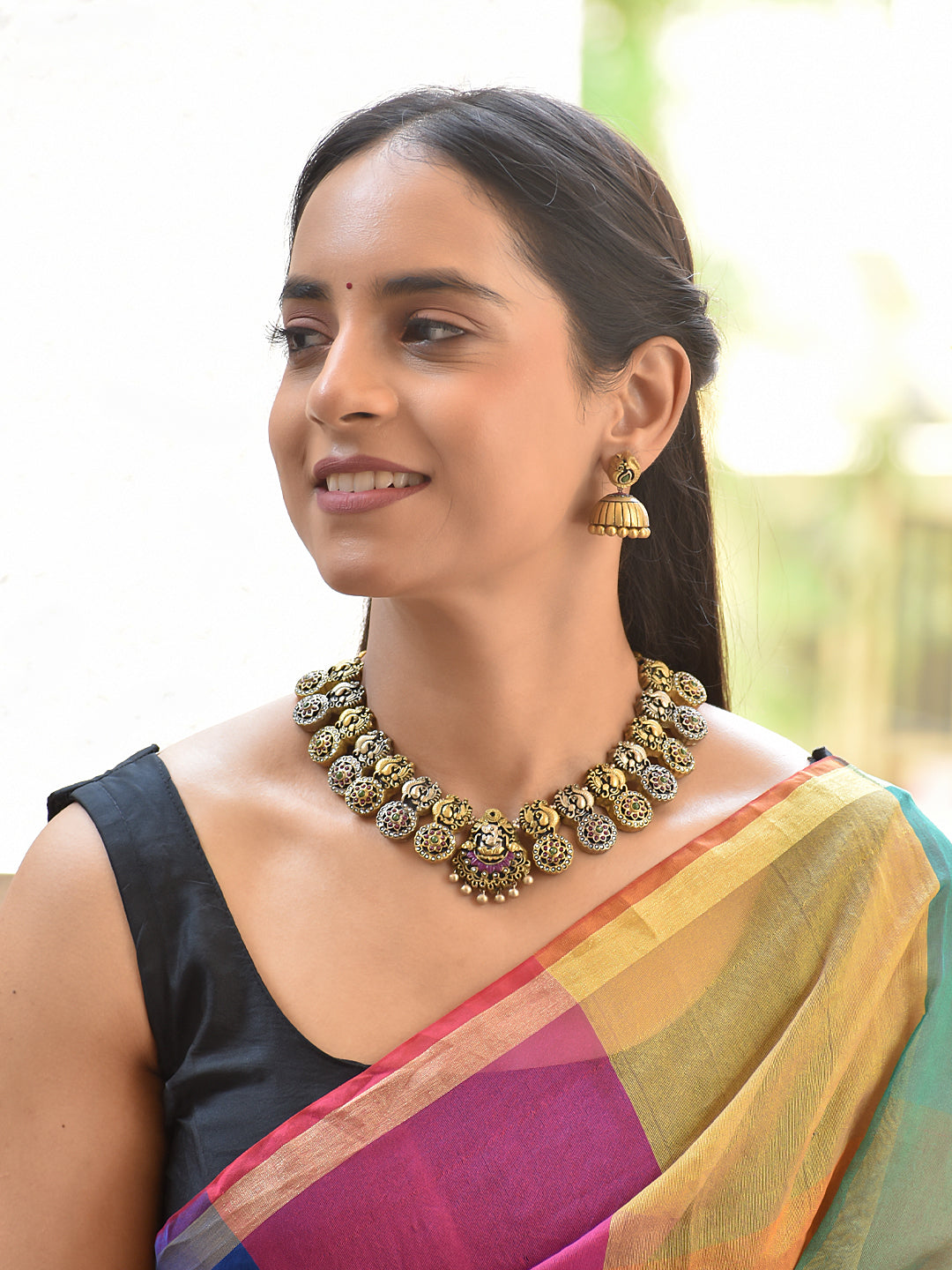 Terracotta Temple Coin Necklace Set