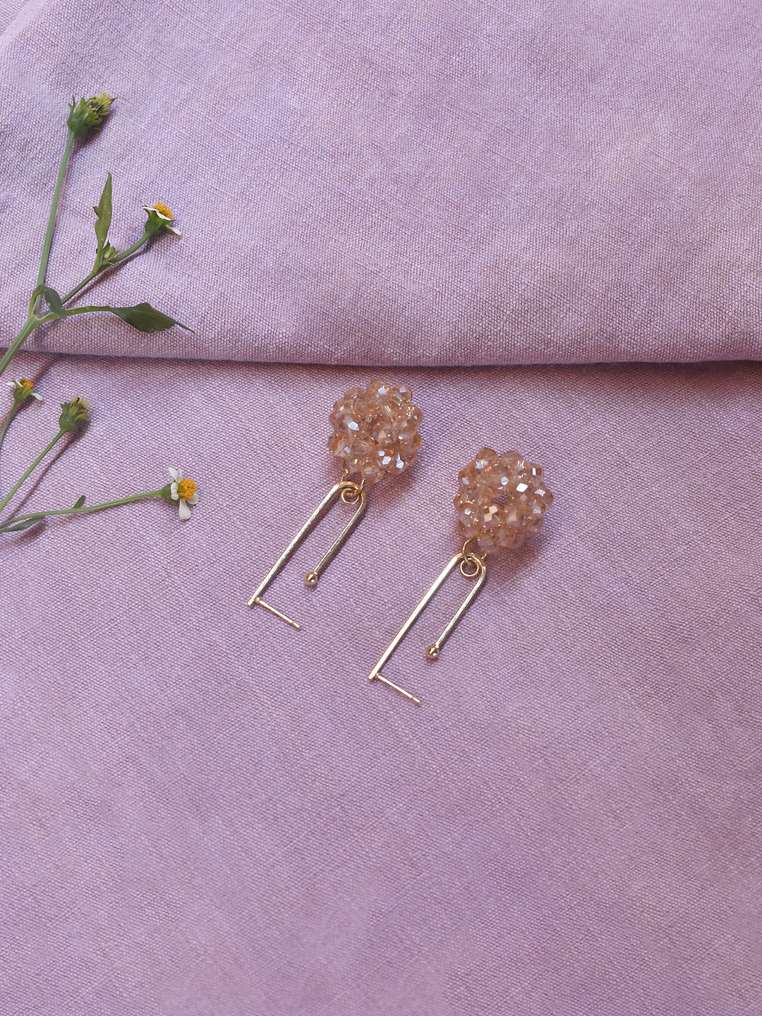 Ball Design Glass Bead Earring