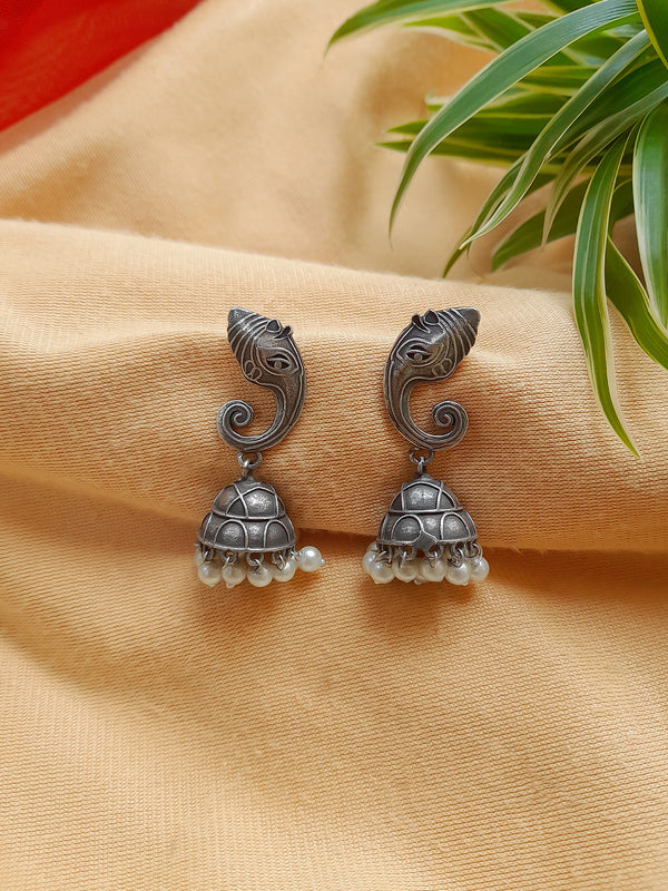 Elephant Design German Silver Earring