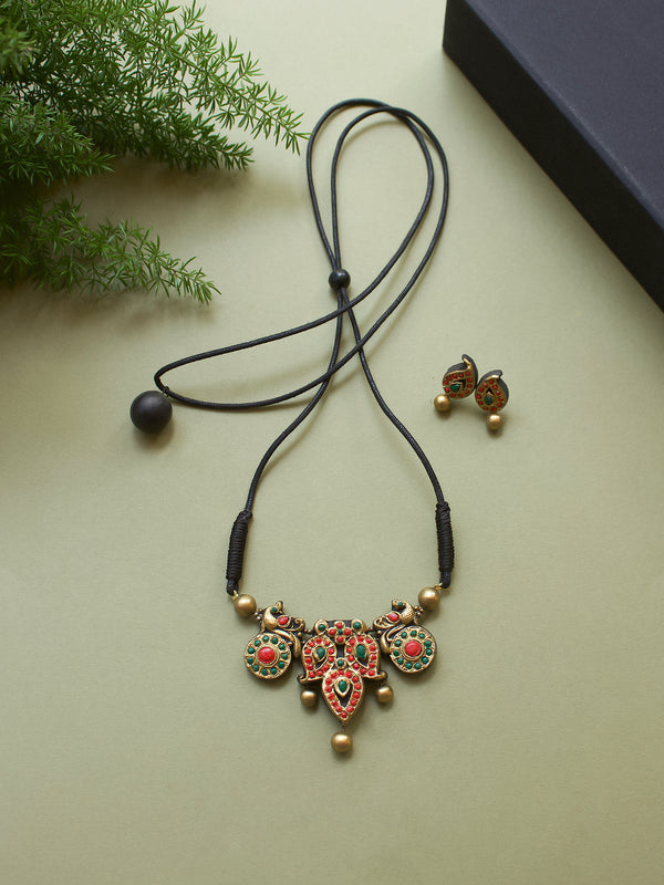 Mango Design Hand Painted Finish Terracotta Jewellery Set